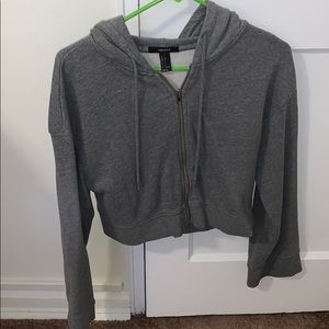 Cropped Bell Sleeve Zip Up